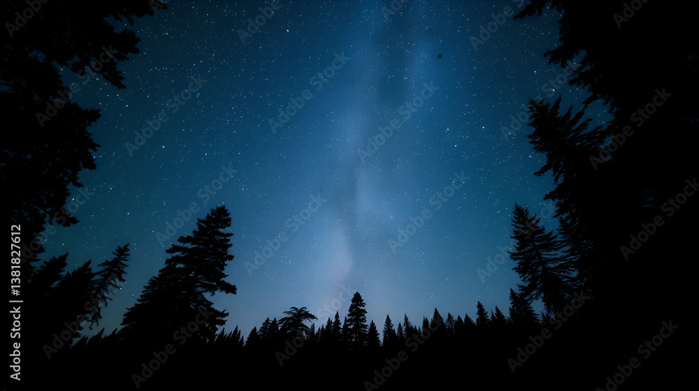 starry night sky trees stars forest mood enchanted header dreamland banner evocative clearing starry night sky trees stars forest mood enchanted header dreamland banner evocative clearing