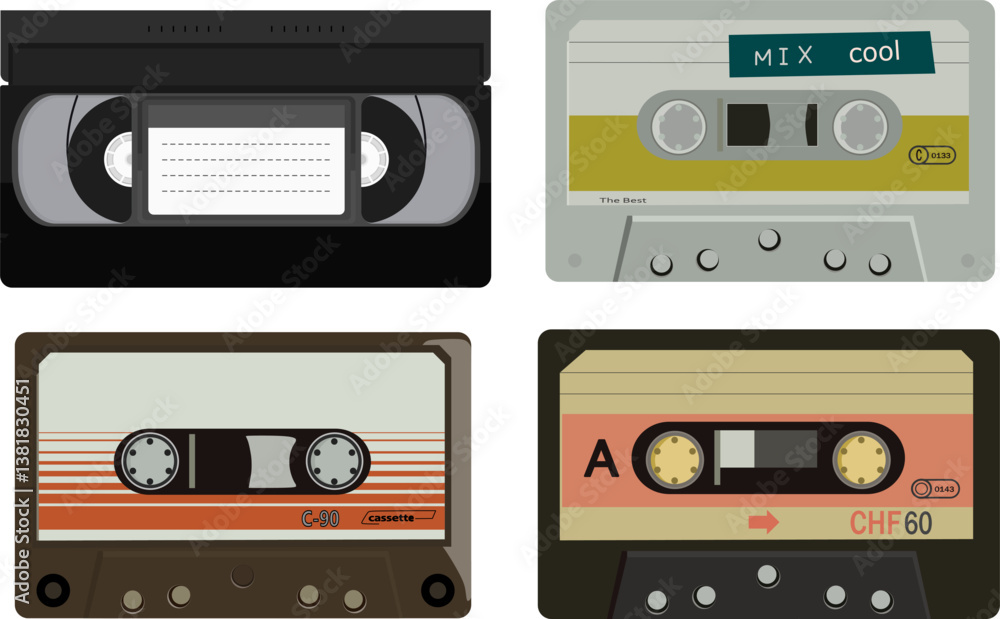 Obraz premium Vintage Cassette Collection