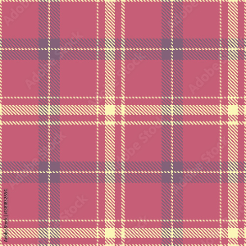 Cool Golden Hermes Tartan patterns fabric texture. Elegant Traditional Cherry Pink Seamless Tartan