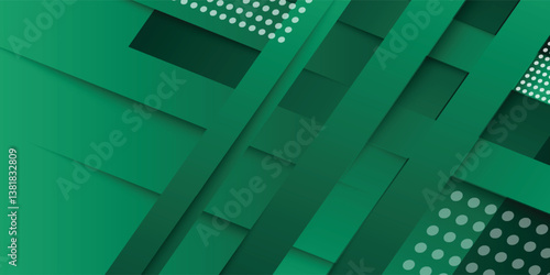 shining banner background and layer elements vector for presentation. abstract geometric. green gradient. Memphis. graceful. modern style.