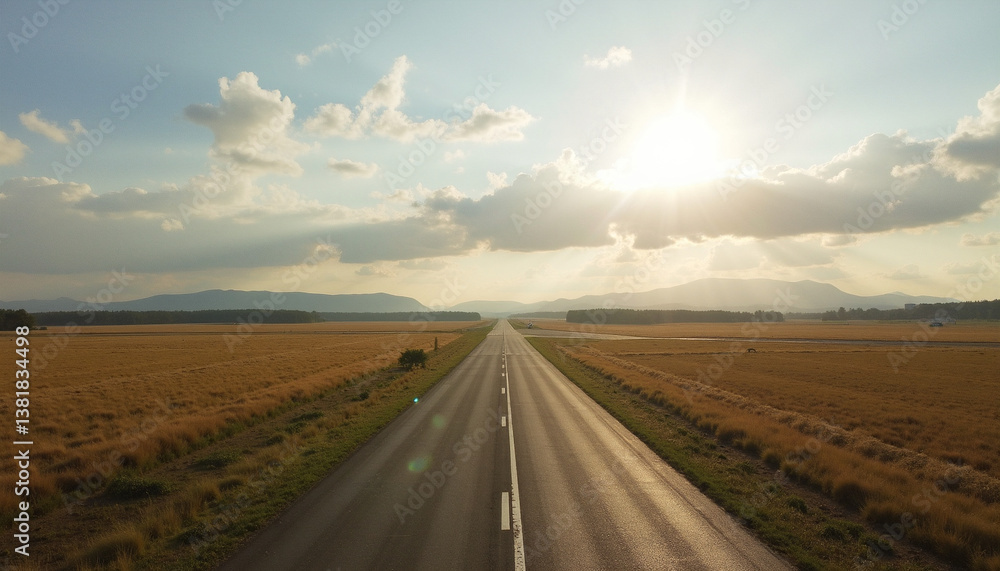 Naklejka premium road in the field
