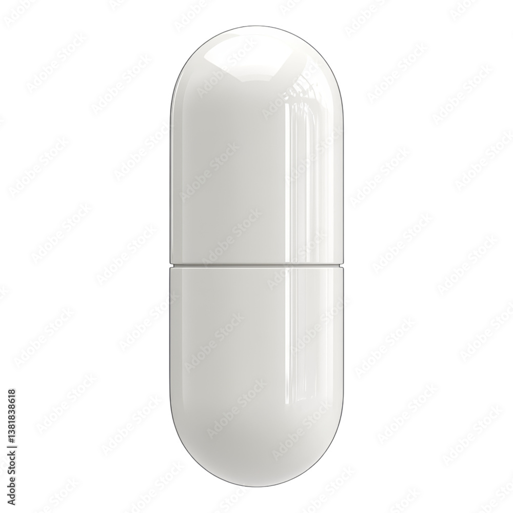 White Capsule Isolated on Transparent Background White Capsule Isolated on Transparent Background
