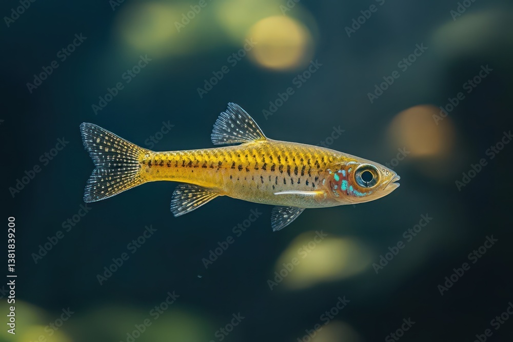 Naklejka premium Bright fish swim in clear soft light