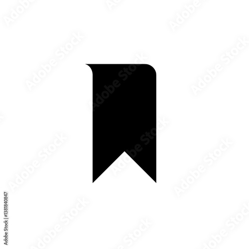 Black bookmark icon on white background representing bookmarks  