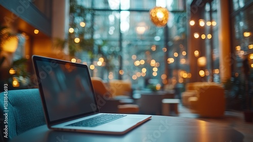 Wallpaper Mural Cinematic Portrait of Creative Specialist with Pink Hair Holding Laptop in Modern Office Setting for App Design and Social Media Strategy Torontodigital.ca
