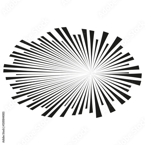 Obraz na płótnie Elliptical burst pattern. Abstract speed explosion. Dynamic sunburst effect. High energy rays. w salonie