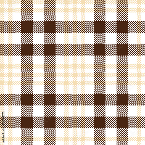 Elegant Seamless Tartan featuring Classic White and Cool Tahitian Sand Fabric Design