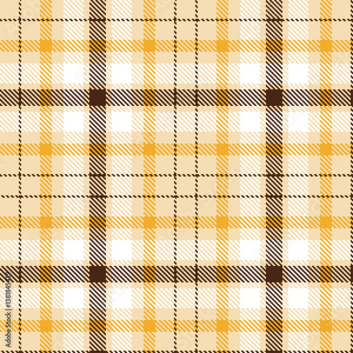 Neon Tahitian Sand and Vibrant Chocolate Castle Seamless Tartan Fabric Design