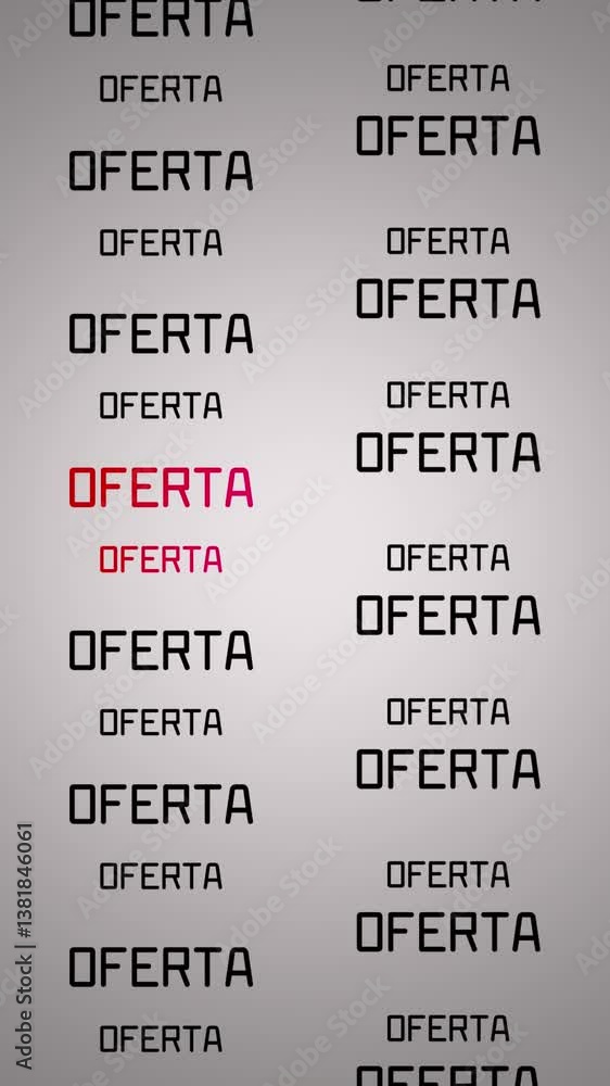 oferta texto tonos blanco negro resalta rojo letras en movimiento aumentar y rebajar
