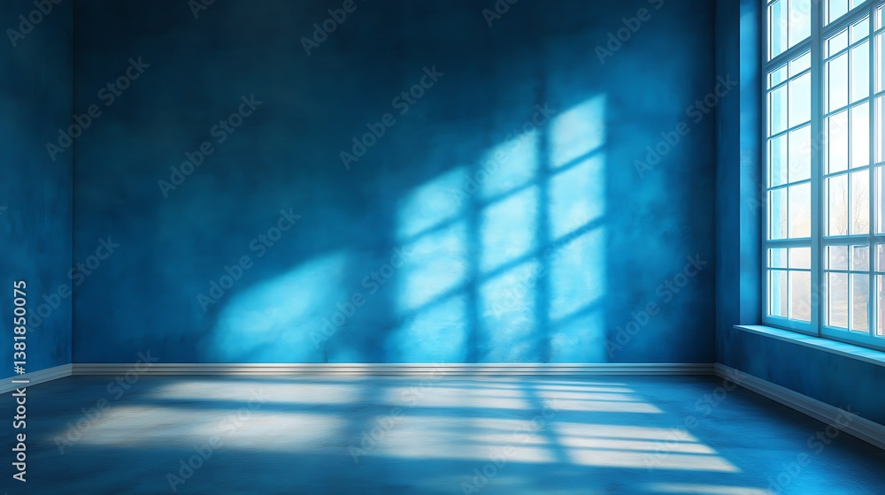 Blue 3D interior corner wall with abstract window light for product showroom display
Blue 3D interior corner wall with abstract window light for product showroom display