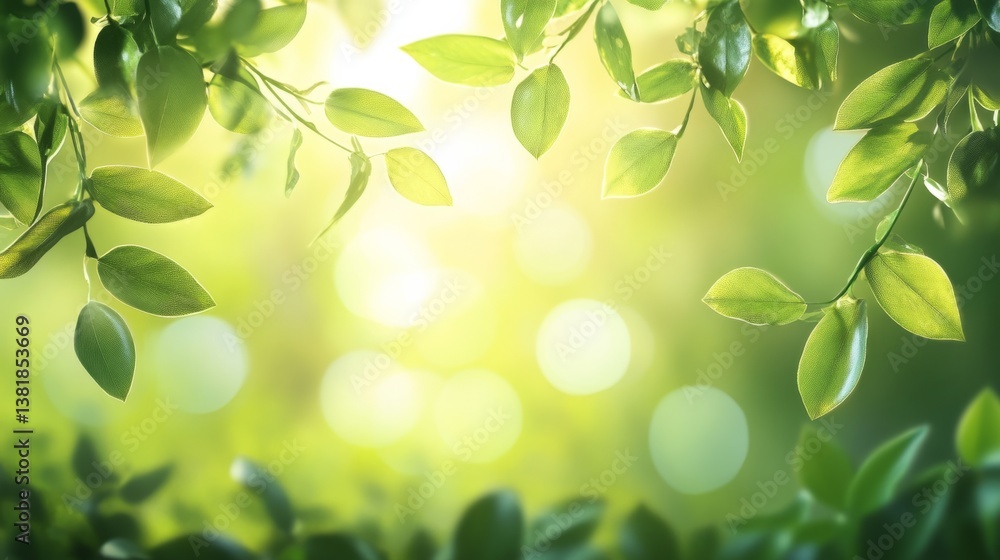 Jungle greenery with soft sunlight peeking through the leaves, creating a dreamy natural scene. generative ai Jungle greenery with soft sunlight peeking through the leaves, creating a dreamy natural scene. generative ai