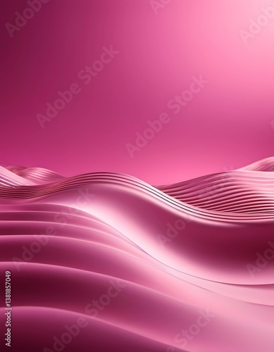 Soft, flowing waves create a harmonious pink landscape, inviting viewers to immerse themselves in a dreamlike world. The gentle undulations inspire a sense of calm and exploration Generative AI