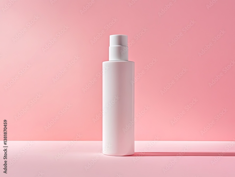 White bottle for pink background, product mockup. White bottle for pink background, product mockup.