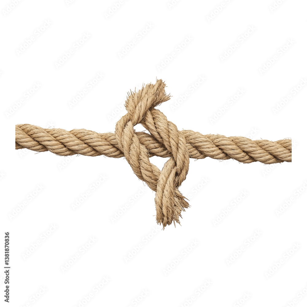 Close-up of a Twisted Natural Fiber Rope Knot Close-up of a Twisted Natural Fiber Rope Knot