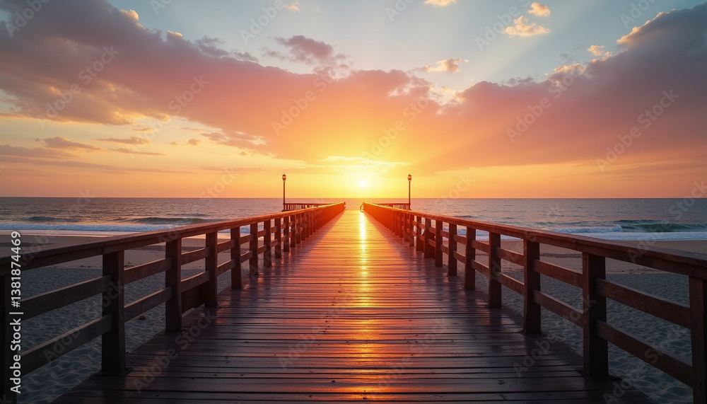 Obraz premium sunset at the pier