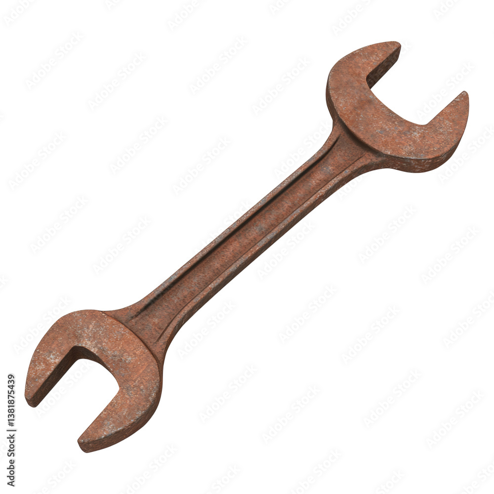 Rusty Metal Wrench on White Background for Repairing Rusty Metal Wrench on White Background for Repairing