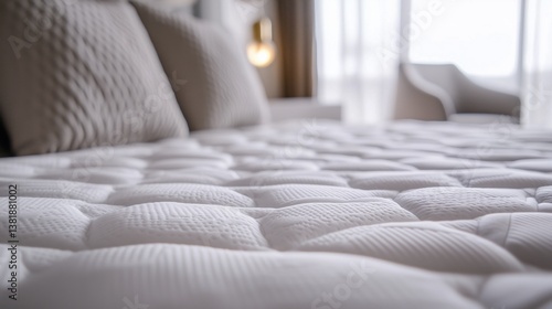 Bedroom scene featuring a plush mattress topper, emphasizing comfort and relaxation.