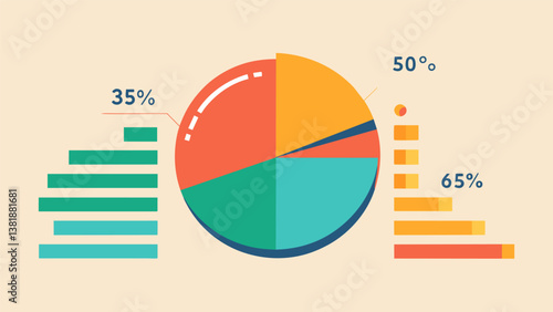A histogram demonstrating the distribution of credit scores a a particular demographic.. Vector illustration