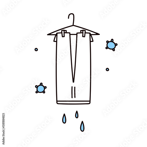 カビと洗濯物のイラスト
