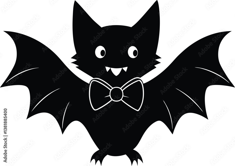 vampire bat with tiny fangs and a bow-tie. vampire bat with tiny fangs and a bow-tie.