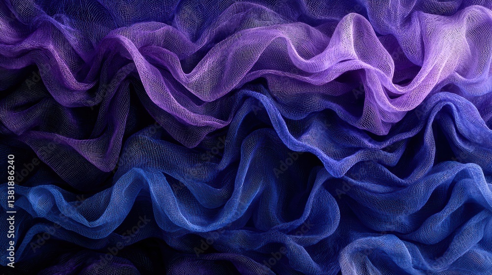 Abstract Purple and Blue Fabric Texture Draped Mesh Background Abstract Purple and Blue Fabric Texture Draped Mesh Background