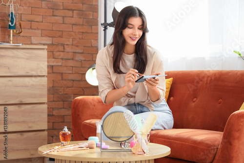 Beautiful young woman doing...