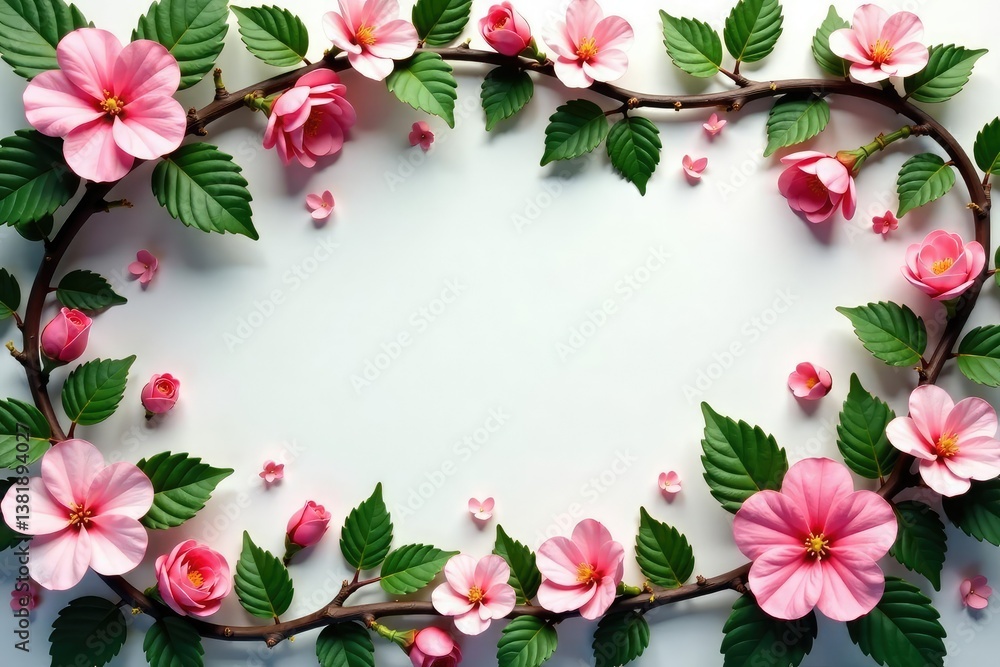 Continuous blooming vines; intertwined blossoms, leaves , summer, graphics Continuous blooming vines; intertwined blossoms, leaves , summer, graphics