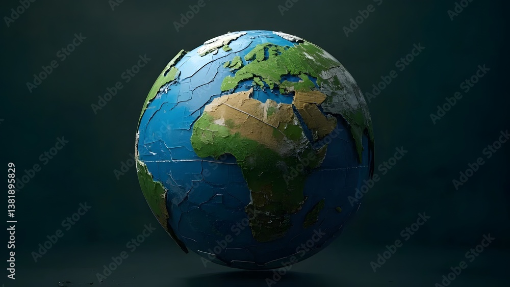Fototapeta premium Old broken earth globe
