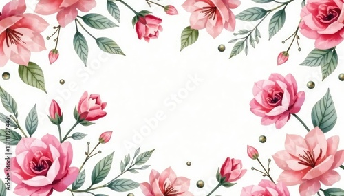 Delicate watercolor floral pattern, perfect for spring events , flyer, watercolor