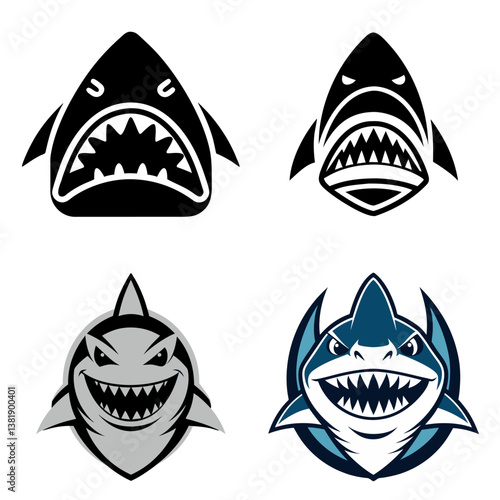 minimalist shark head icon