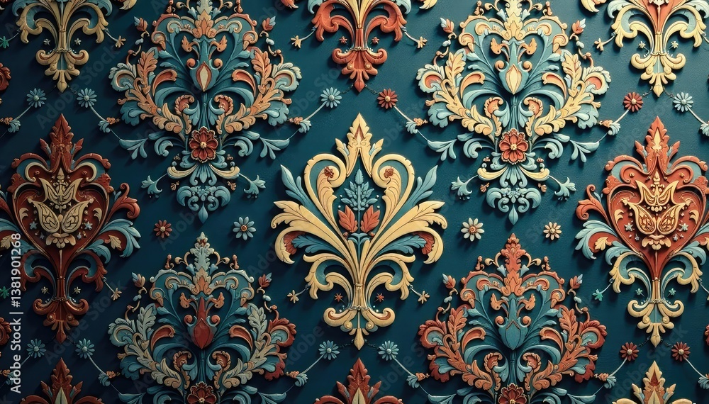 Subtle paisley damask pattern, muted tones, sophisticated feel , tones, print, wallpaper Subtle paisley damask pattern, muted tones, sophisticated feel , tones, print, wallpaper
