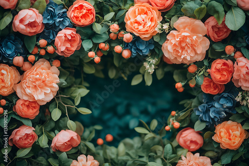 Wallpaper Mural Beautiful floral arrangement featuring roses and greenery ideal for celebrations or decor in vibrant colors Torontodigital.ca