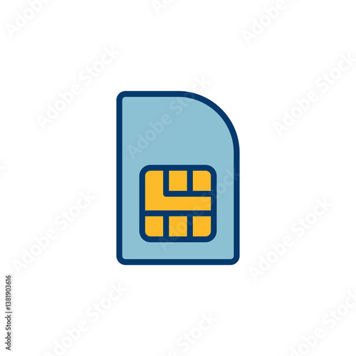 Sim card icon vector isolated on white background. Mobile slot icon. Mobile cellular phone sim card chip.