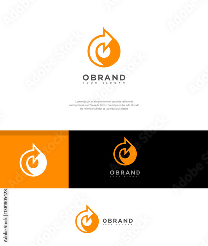 Circular Arrow O Letter Logo Design for OBrand, Modern, Minimalist, and Bold