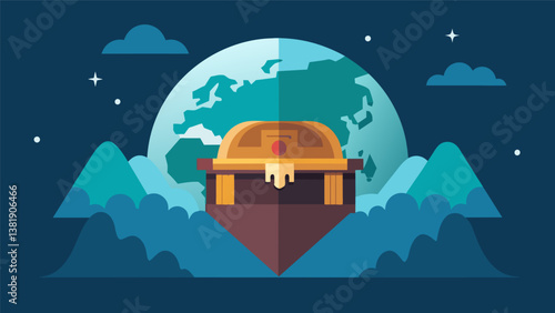 A hidden gem tucked away from the world laden with irreplaceable historical data.. Vector illustration