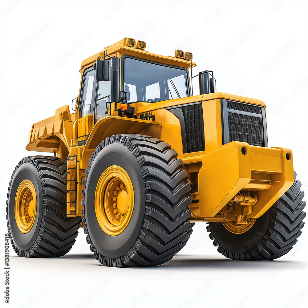 Fototapeta premium A compact heavy machinery vehicle with large tires and robust design, ideal for tough construction tasks