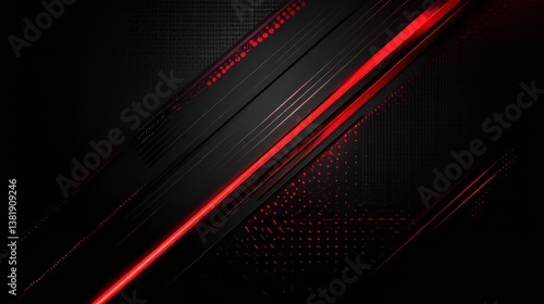 Wallpaper Mural A striking black and red abstract design with diagonal lines and textured patterns creates a modern feel. Torontodigital.ca