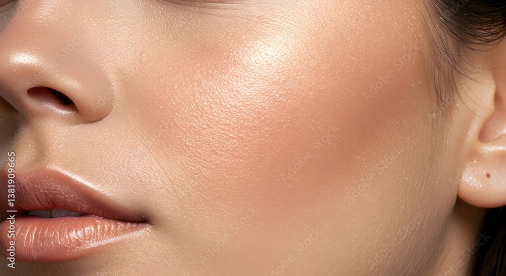 Fototapeta premium Closeup womans glowing skin.