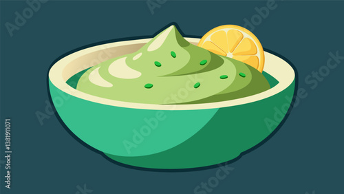 A bowl of creamy spinach and artichoke dip perfect for scooping up with tortilla chips.. Vector illustration