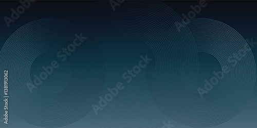 Abstract blue glowing geometric lines on dark blue background. Modern shiny blue circle lines pattern. Futuristic technology concept. Suit for cover, poster, banner, brochure, header, website