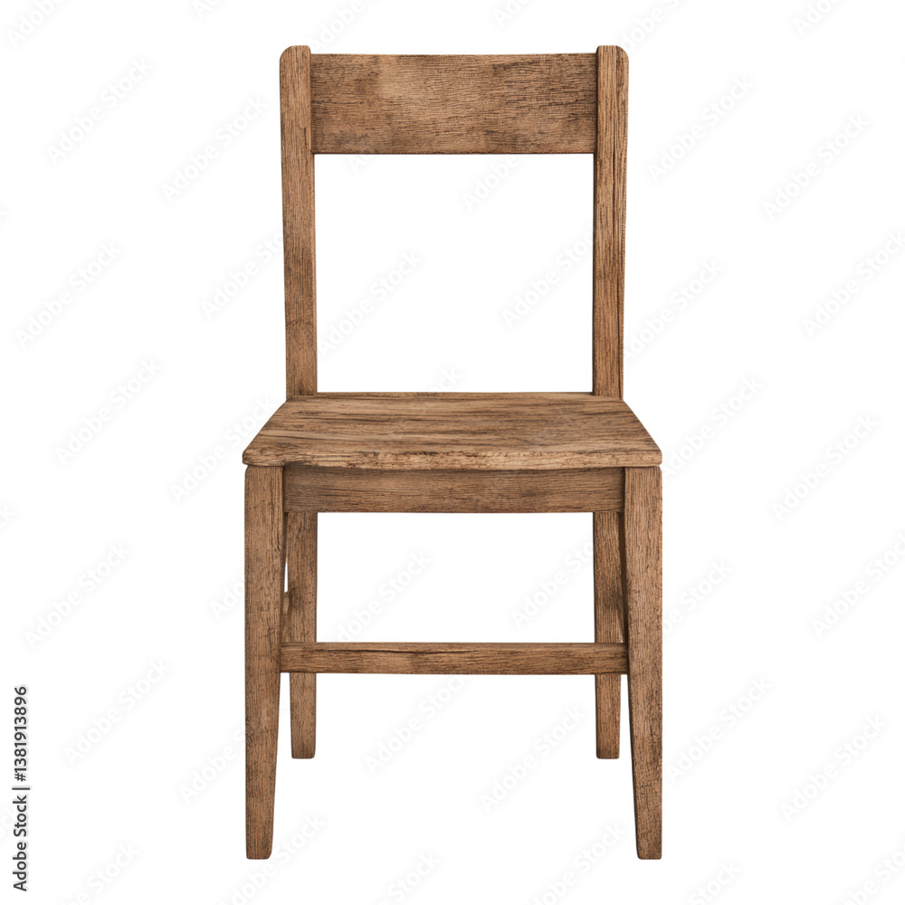 Rustic Wooden Chair with Simple Design and Texture Rustic Wooden Chair with Simple Design and Texture