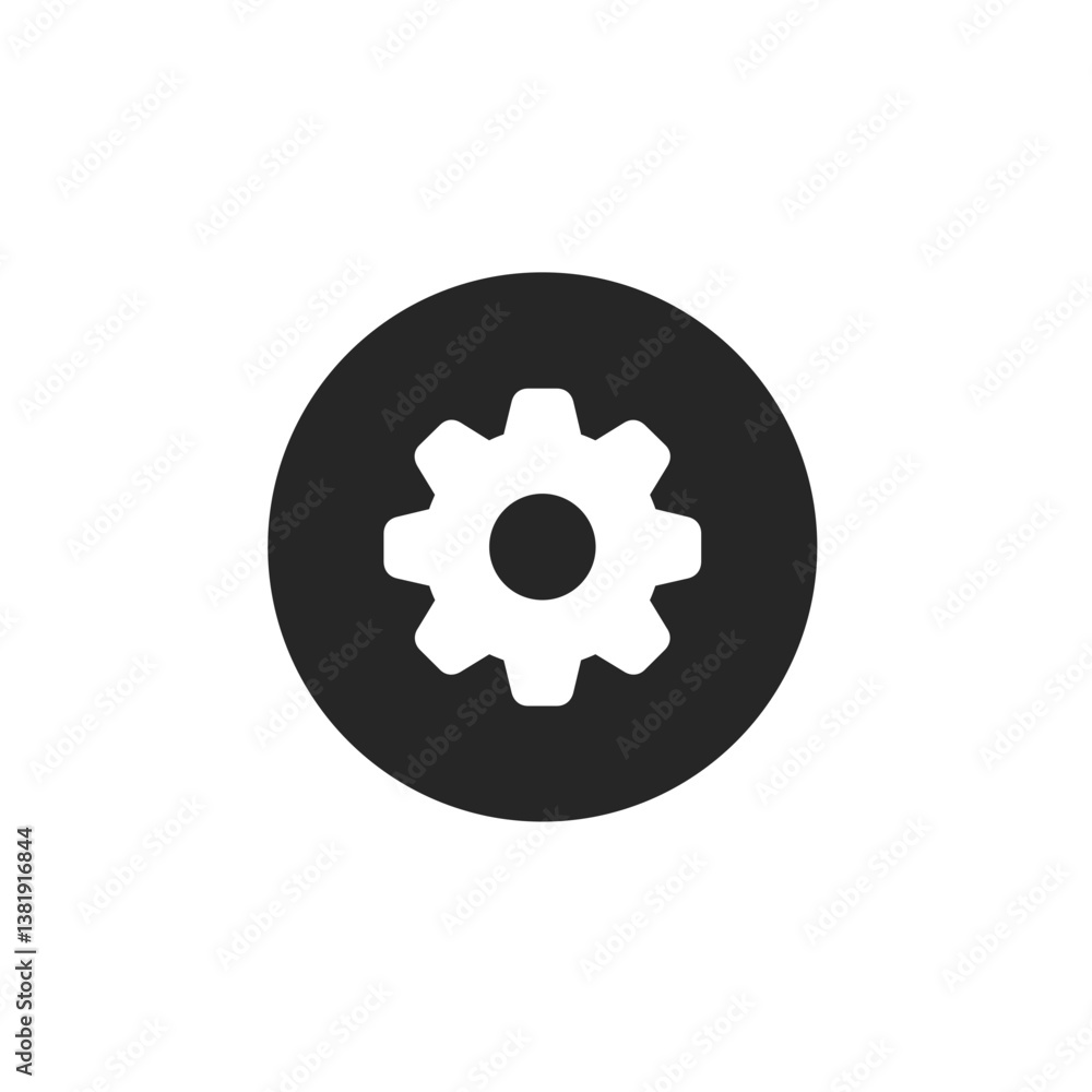 Filled Gear Shape Circle Icon Filled Gear Shape Circle Icon