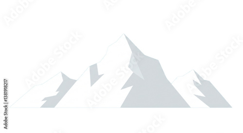  mountain illustration with snow isolated