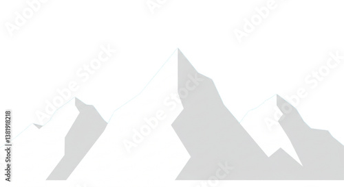  mountain illustration with snow isolated