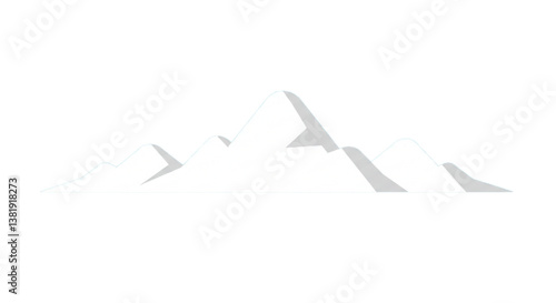  mountain illustration with snow isolated