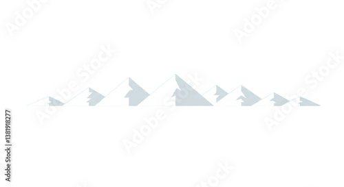  mountain illustration with snow isolated
