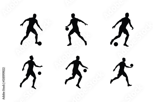Dynamic Black and White Soccer Players in Action