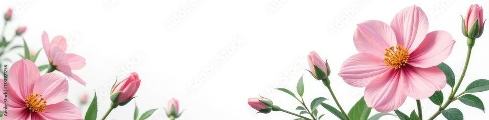 soft pink flower isolated on white background, flowers, greenery soft pink flower isolated on white background, flowers, greenery