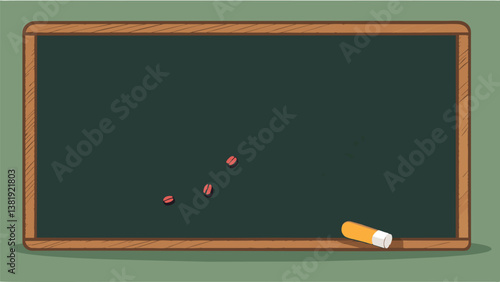 A chalky mess of eraser crumbs and smudged handwriting as the schedule is quickly erased and rewritten.. Vector illustration