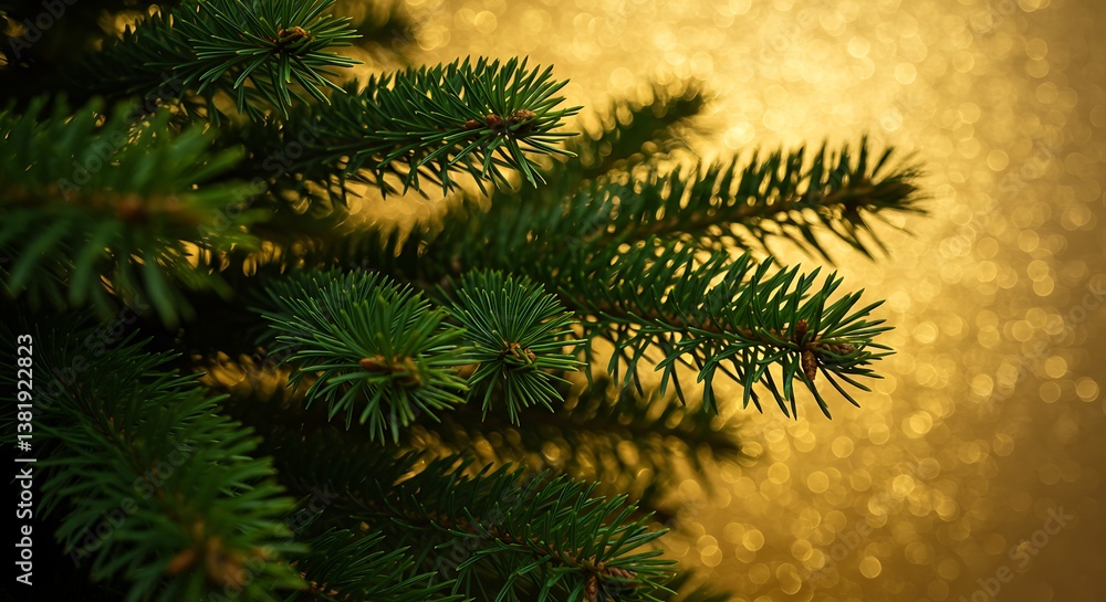 Golden Hour Evergreen Winter's Emerald Glow Fir Branch Silhouette Evergreen against Gold Twilight Conifer Deep Green Shadows Amber Light Needles AI Generated Golden Hour Evergreen Winter's Emerald Glow Fir Branch Silhouette Evergreen against Gold Twilight Conifer Deep Green Shadows Amber Light Needles AI Generated
